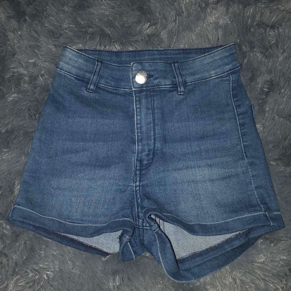 High waisted jean shorts